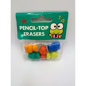 Vintage Sanrio Keroppi Pencil Top Erasers Multi‎ Color 1995 Sealed Hello Kitty